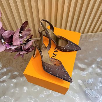 Fortok Louis Vuitton Gala Slingback Pump Brown 8.5cm