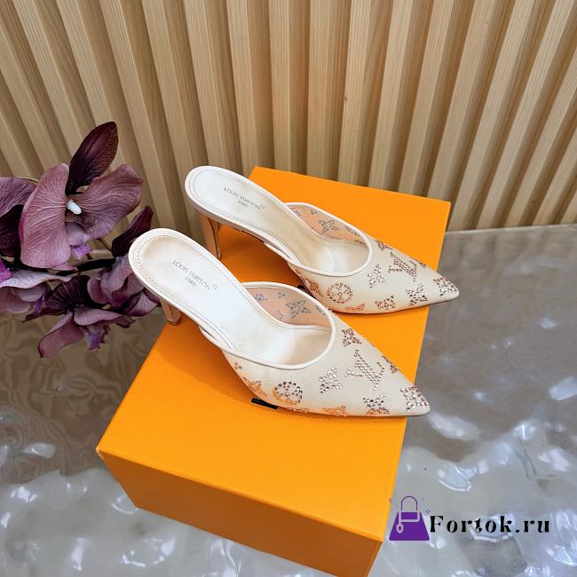 Fortok Louis Vuitton Gala Mule Light Biege 8.5cm - 1
