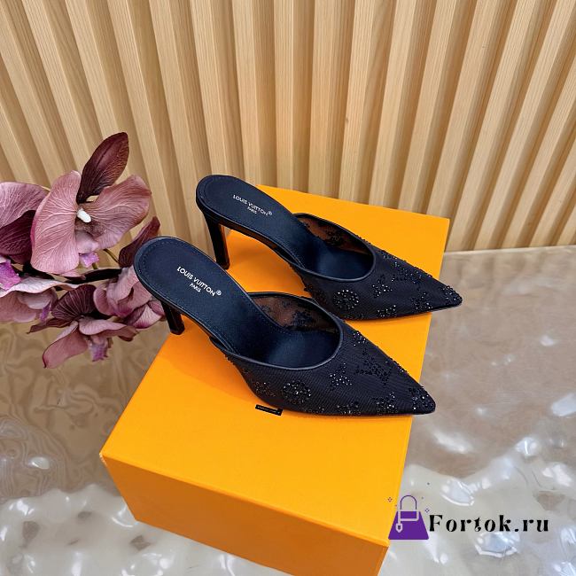 Fortok Louis Vuitton Gala Mule Black 8.5cm - 1