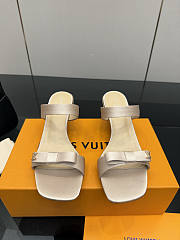 Fortok Louis Vuitton 6AM Mules Satin Beige 5.5cm - 1