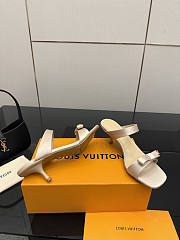 Fortok Louis Vuitton 6AM Mules Satin Beige 5.5cm - 4