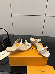 Fortok Louis Vuitton 6AM Mules Satin Beige 5.5cm - 3