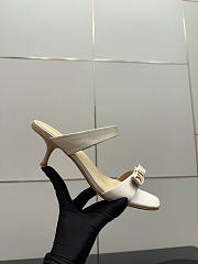 Fortok Louis Vuitton 6AM Mules Satin Beige 5.5cm - 2
