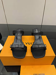 Fortok Louis Vuitton 6AM Mules Leather Black 5.5cm - 1