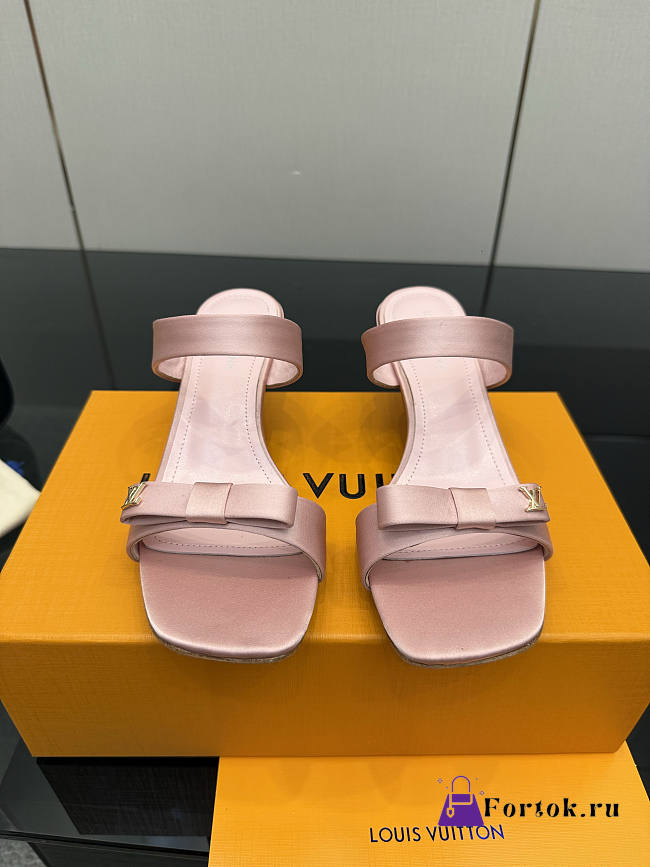 Fortok Louis Vuitton 6AM Mules Satin Pink 5.5cm - 1
