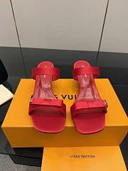 Fortok Louis Vuitton 6AM Mules Satin Red 5.5cm - 1
