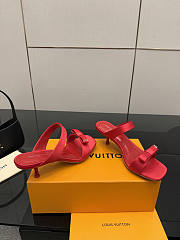 Fortok Louis Vuitton 6AM Mules Satin Red 5.5cm - 2