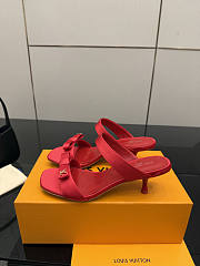 Fortok Louis Vuitton 6AM Mules Satin Red 5.5cm - 3