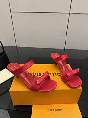 Fortok Louis Vuitton 6AM Mules Satin Red 5.5cm - 4