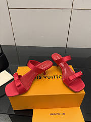 Fortok Louis Vuitton 6AM Mules Satin Red 5.5cm - 5