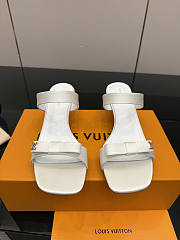 Fortok Louis Vuitton 6AM Mules Satin White 5.5cm - 1