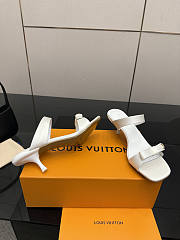 Fortok Louis Vuitton 6AM Mules Satin White 5.5cm - 2