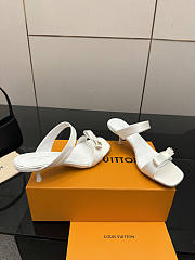 Fortok Louis Vuitton 6AM Mules Satin White 5.5cm - 3
