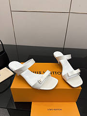 Fortok Louis Vuitton 6AM Mules Satin White 5.5cm - 4