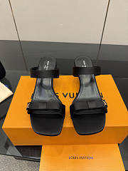 Fortok Louis Vuitton 6AM Mules Satin Black 5.5cm - 1