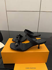 Fortok Louis Vuitton 6AM Mules Satin Black 5.5cm - 2