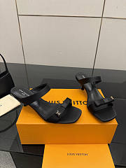 Fortok Louis Vuitton 6AM Mules Satin Black 5.5cm - 5