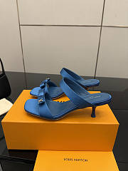 Fortok Louis Vuitton 6AM Mules Satin Blue 5.5cm - 3