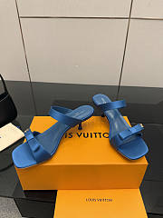Fortok Louis Vuitton 6AM Mules Satin Blue 5.5cm - 5