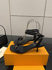 Fortok Louis Vuitton 6AM Sandal Leather Black 5.5cm - 2