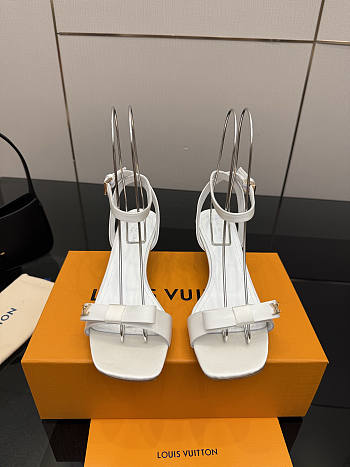 Fortok Louis Vuitton 6AM Sandal Satin White 5.5cm