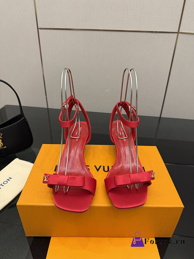 Fortok Louis Vuitton 6AM Sandal Satin Red 5.5cm - 1