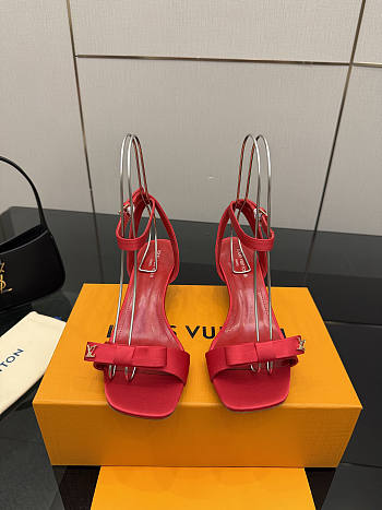 Fortok Louis Vuitton 6AM Sandal Satin Red 5.5cm