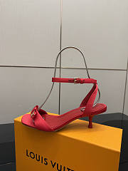 Fortok Louis Vuitton 6AM Sandal Satin Red 5.5cm - 5