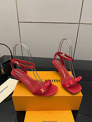 Fortok Louis Vuitton 6AM Sandal Satin Red 5.5cm - 4