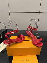 Fortok Louis Vuitton 6AM Sandal Satin Red 5.5cm - 3