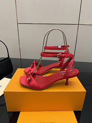 Fortok Louis Vuitton 6AM Sandal Satin Red 5.5cm - 2