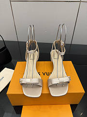Fortok Louis Vuitton 6AM Sandal Satin Light Beige 5.5cm - 1