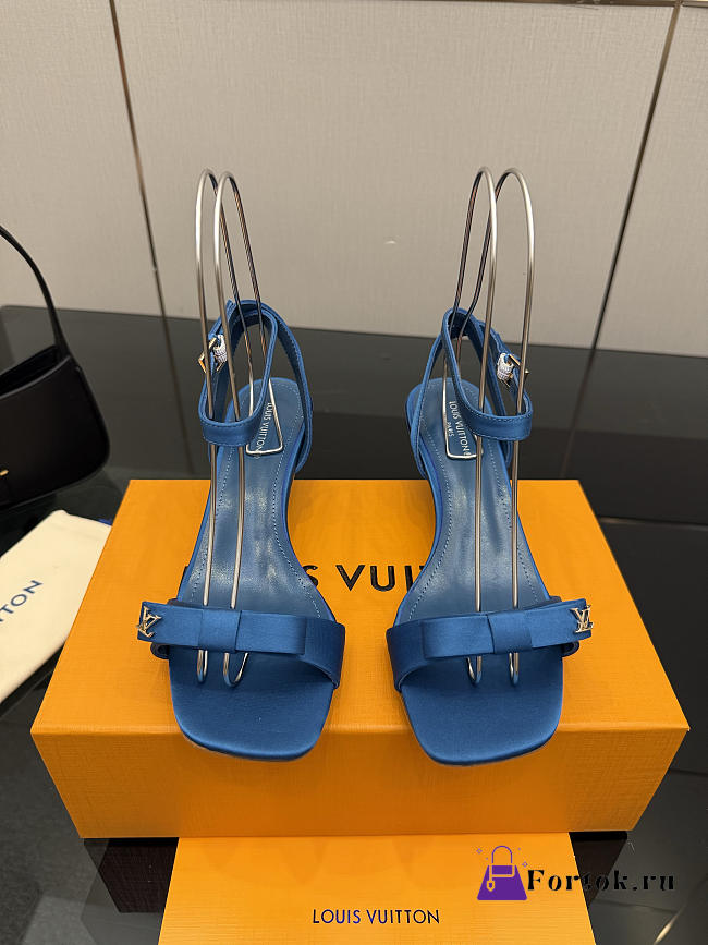 Fortok Louis Vuitton 6AM Sandal Satin Blue 5.5cm - 1