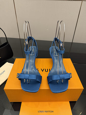 Fortok Louis Vuitton 6AM Sandal Satin Blue 5.5cm
