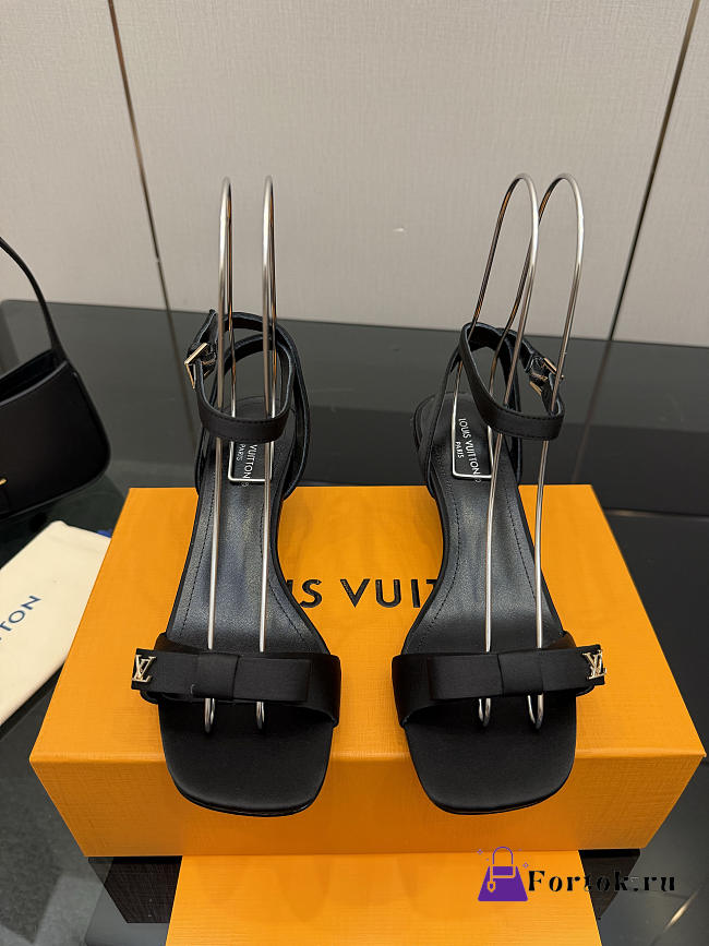 Fortok Louis Vuitton 6AM Sandal Satin Black 5.5cm - 1