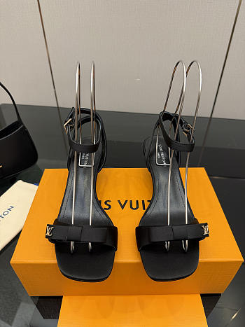 Fortok Louis Vuitton 6AM Sandal Satin Black 5.5cm