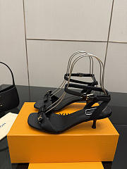 Fortok Louis Vuitton 6AM Sandal Satin Black 5.5cm - 3