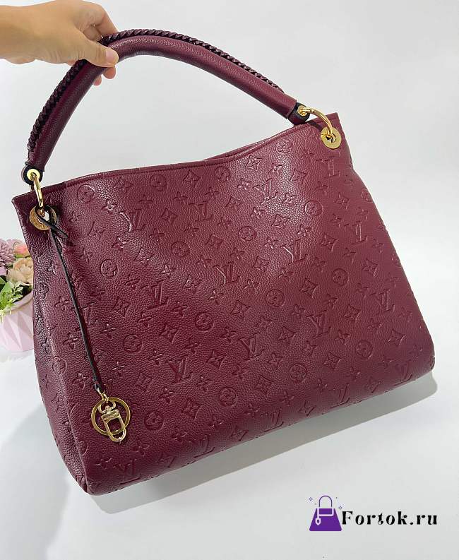 Fortok Louis Vuitton Artsy MM Bag Monogram Empreinte Leather Burgundy 46 x 32 x 22 cm - 1