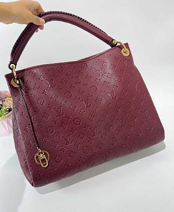 Fortok Louis Vuitton Artsy MM Bag Monogram Empreinte Leather Burgundy 46 x 32 x 22 cm