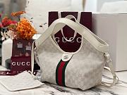 Fortok Gucci Giglio Small tote Bag ivory GG canvas 25*20*15cm - 2