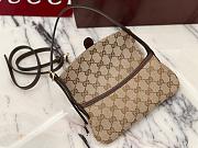 Fortok Gucci Jackie Small Shoulder Bag GG Canvas Brown 21.5*11.5*2cm - 4