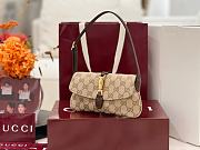 Fortok Gucci Jackie Small Shoulder Bag GG Canvas Brown 21.5*11.5*2cm - 2