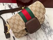 Fortok Gucci Horsebit 1955 Small Shoulder Bag GG Canvas Brown 21*14.5*5.5cm - 6