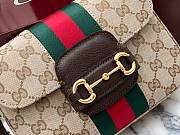 Fortok Gucci Horsebit 1955 Small Shoulder Bag GG Canvas Brown 21*14.5*5.5cm - 5