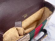 Fortok Gucci Horsebit 1955 Small Shoulder Bag GG Canvas Brown 21*14.5*5.5cm - 4