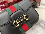 Fortok Gucci Horsebit 1955 Small Shoulder Bag Black 21*14.5*5.5cm - 6