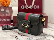 Fortok Gucci Horsebit 1955 Small Shoulder Bag Black 21*14.5*5.5cm - 3