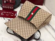 Fortok Gucci Paparazzo Medium Top Handle Bag Sand And Brown GG Canvas 32*24*17cm - 4