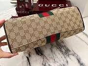 Fortok Gucci Paparazzo Medium Top Handle Bag Sand And Brown GG Canvas 32*24*17cm - 3