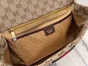 Fortok Gucci Paparazzo Medium Top Handle Bag Sand And Brown GG Canvas 32*24*17cm - 2
